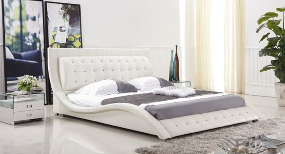 Dublin Modern Platform Bed (White) - matisseco