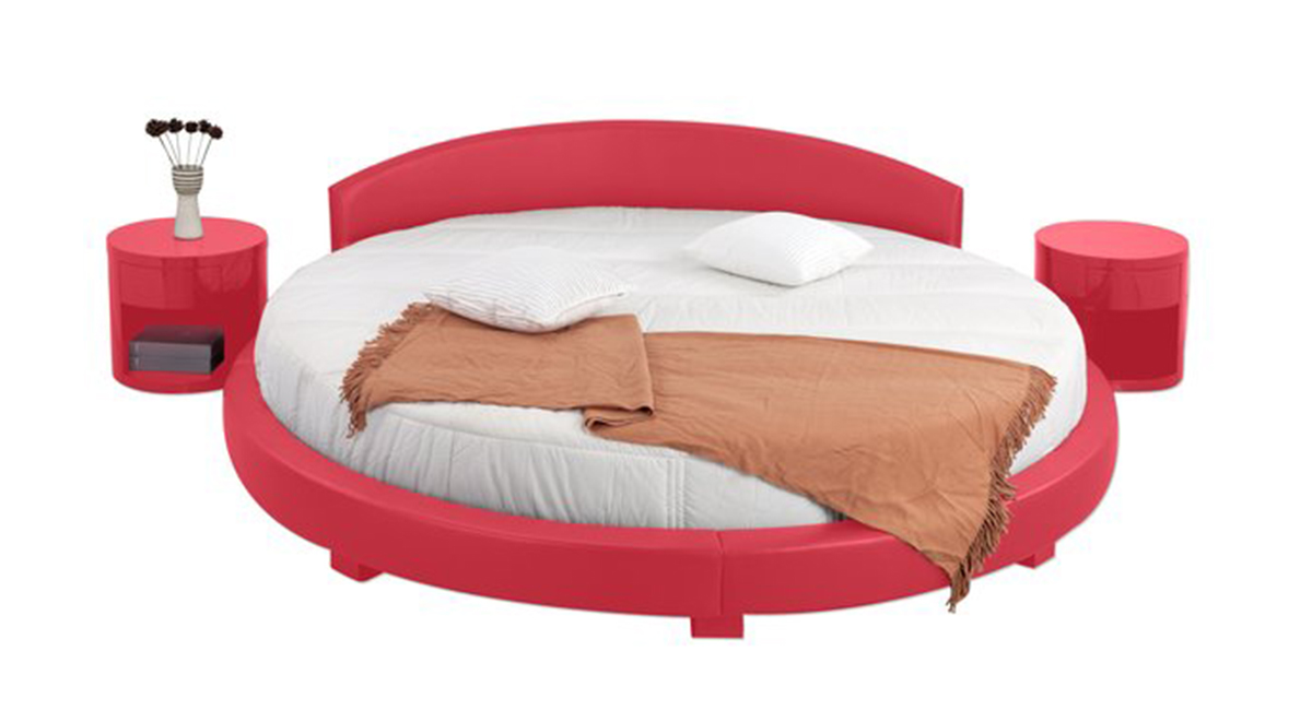 Panda Round Bed Red 87 Diameter, Round Bed Frame