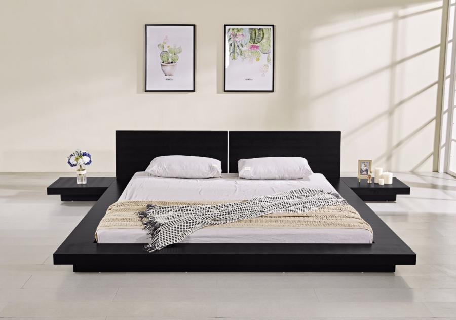 Fujian Modern Platform Bed (Ash Black) matisseco
